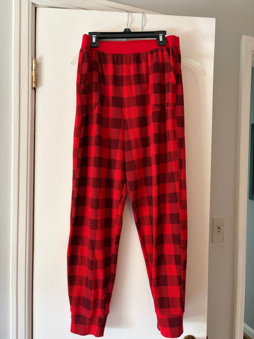 PINK Red plaid pajama Pants